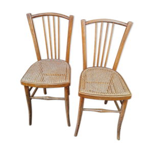 Chaises bois bistrot - cannage