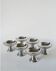 Set of 6 high stainless steel cups, wide base, Design, 1970 - 6 X 9 cm