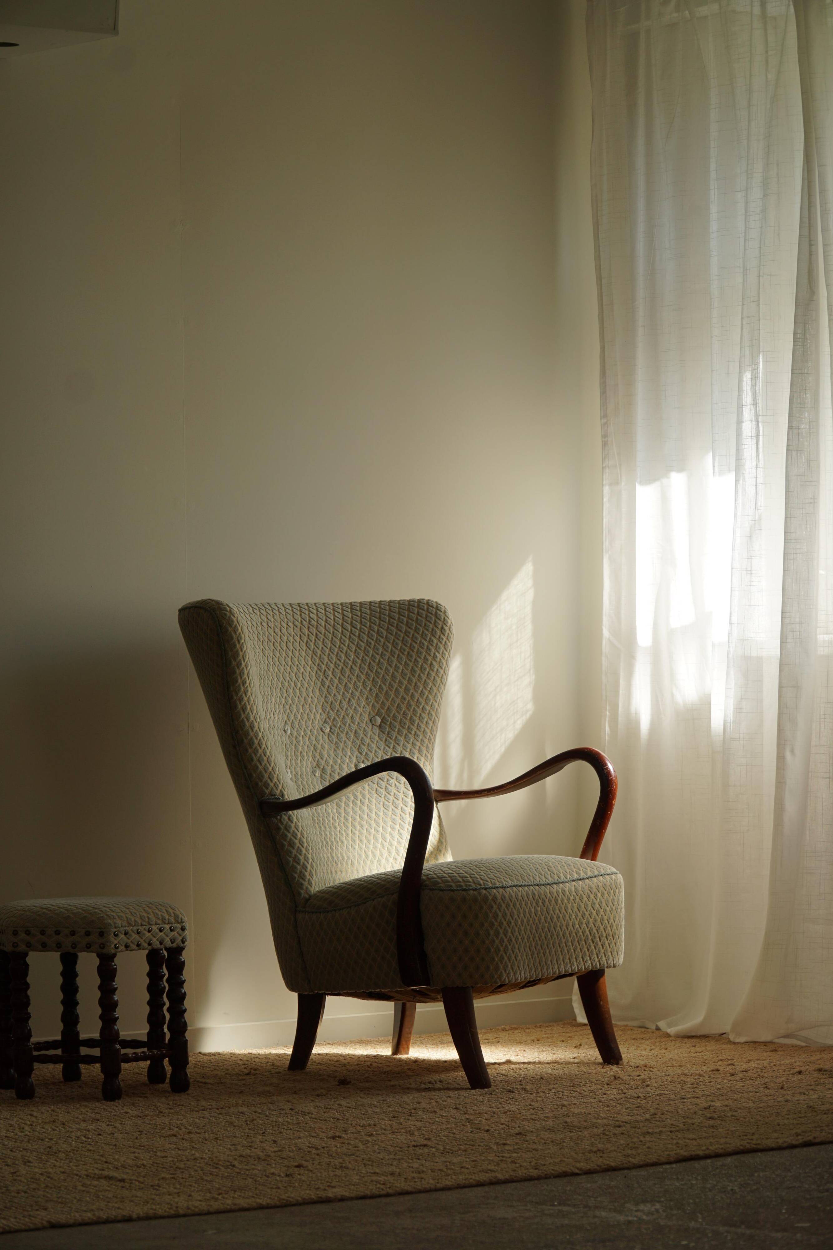 Slagelse Møbelfabrik, modern Danish chaise longues with beech footstool, 1960s