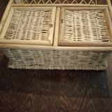 Rattan wall shelf