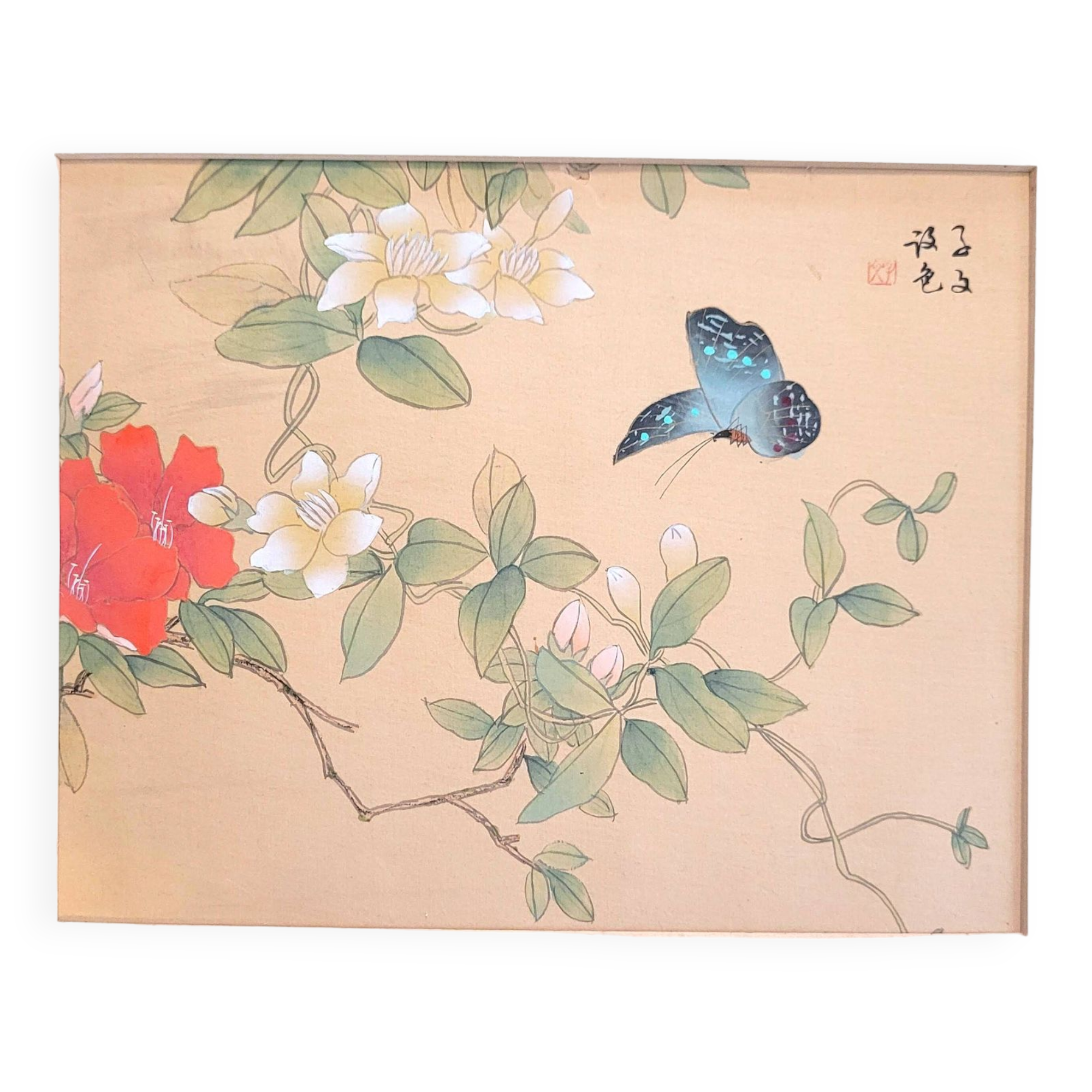 Ancient Chinese painting - Butterfly and flowers