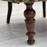 1950s, Danish armchair, green furniture velour, ash wood legs.