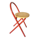 Vintage folding chair in red painted metal and wood