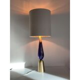 Lot of 2 gold and blue murano glass table lamp