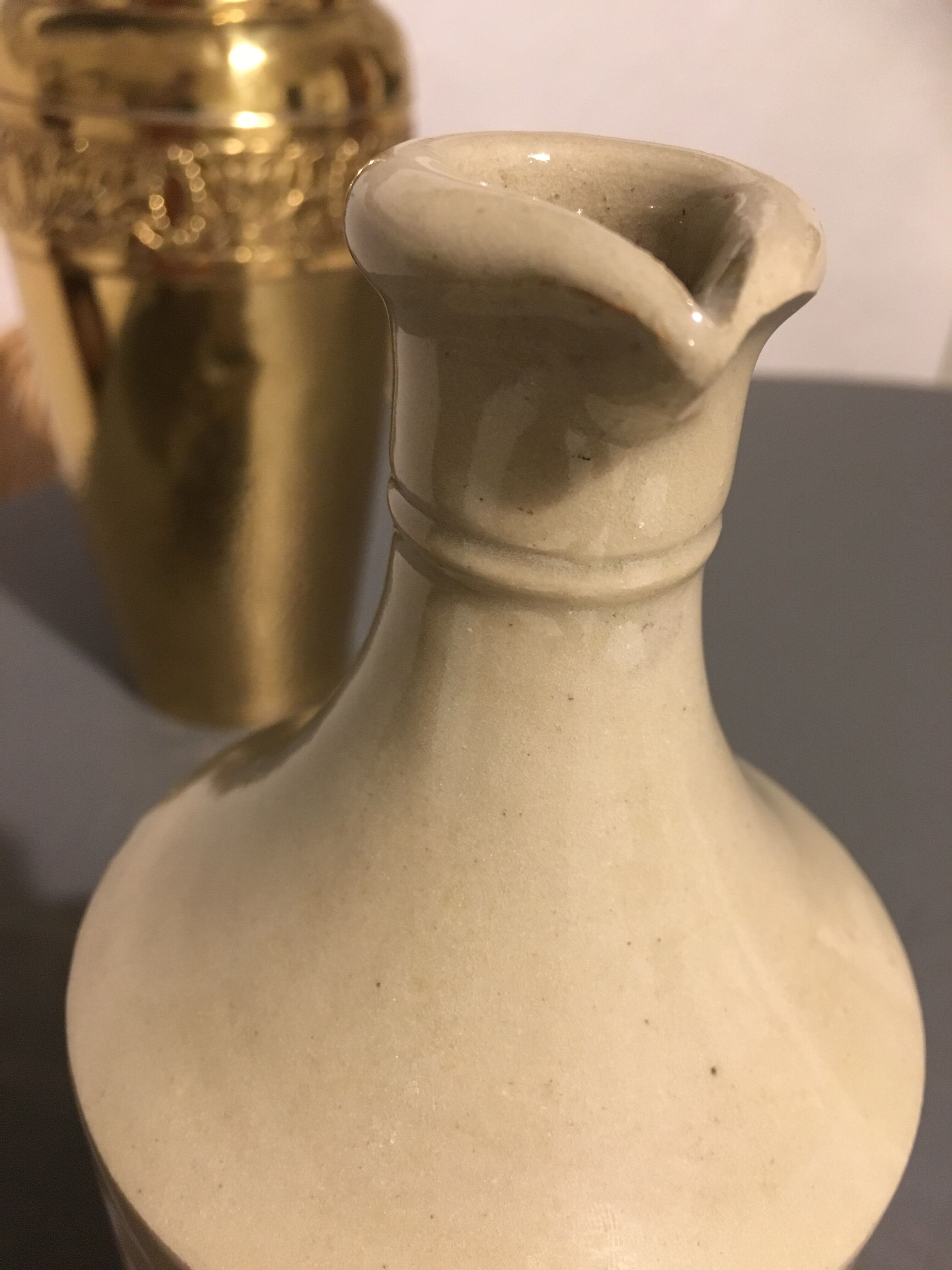 Glaze stoneware bottle signed Paul Langeron Pont-des-Vernes