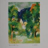 Paul Collomb: Path in Summer, original signed lithograph.