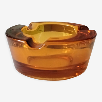 Vintage amber glass ashtray