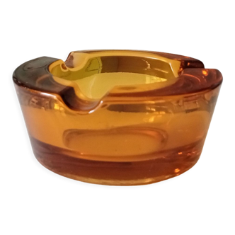 Vintage amber glass ashtray