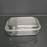 Glass butter dish: Arcoroc