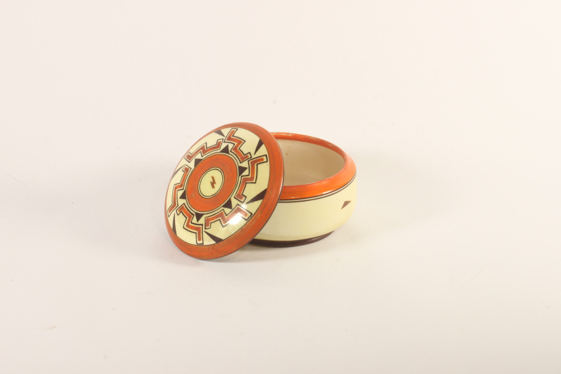 Art deco ceramic bonbonnière by BIHL Czechoslovakia, 1920s.