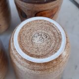Set of 8 cups glasses in stoneware Salins 70s