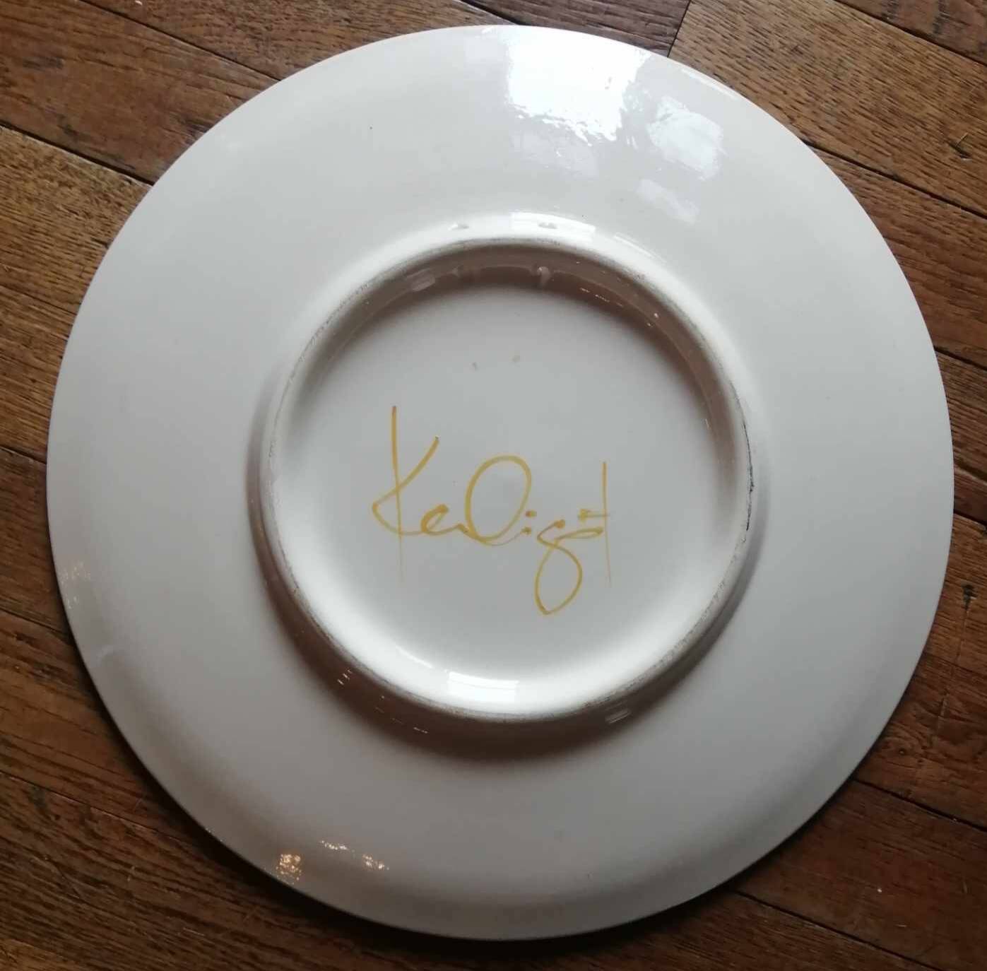 Vintage decorative dish Kerbigot ceramic 20th century