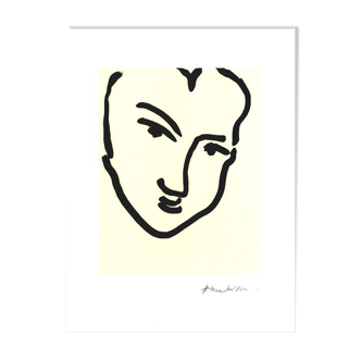 Lithographie sur papier fort Matisse d'après Nadia au menton pointu 1994