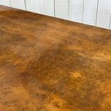 Table in walnut and beech burl, 1980s, with 1 extension leaf