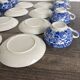 Service of 8 cups and saucers in Chinese blue porcelain.