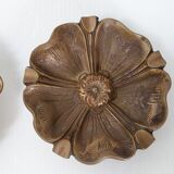 Paire de cendriers en bronze vintage