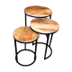 Set de 3 tables gigognes en bois de manguier