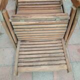 Teak stretchy long chair.