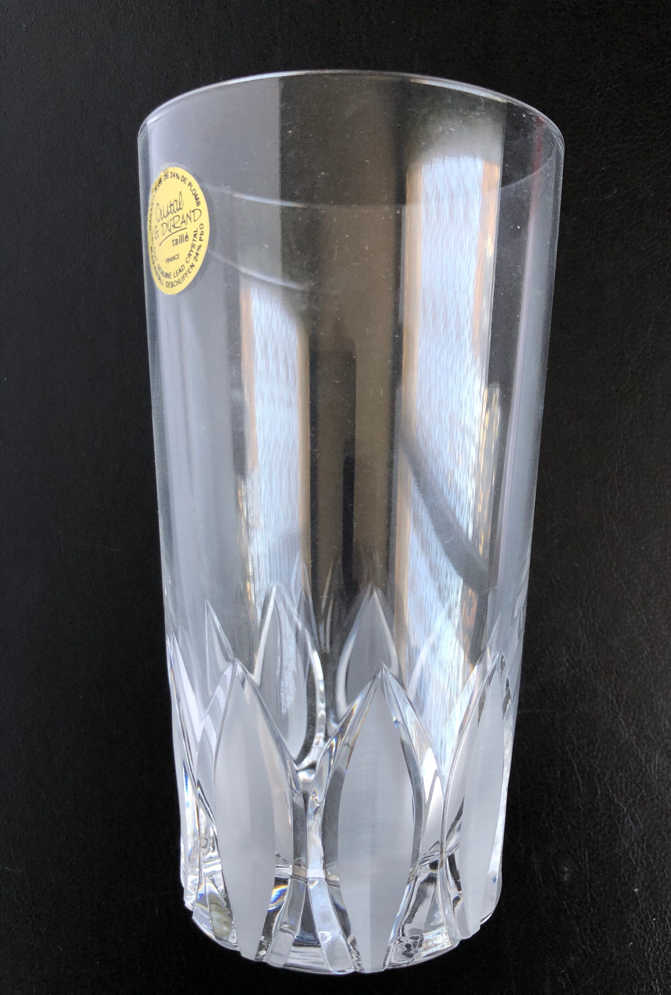 Set of 6 cut crystal water glasses