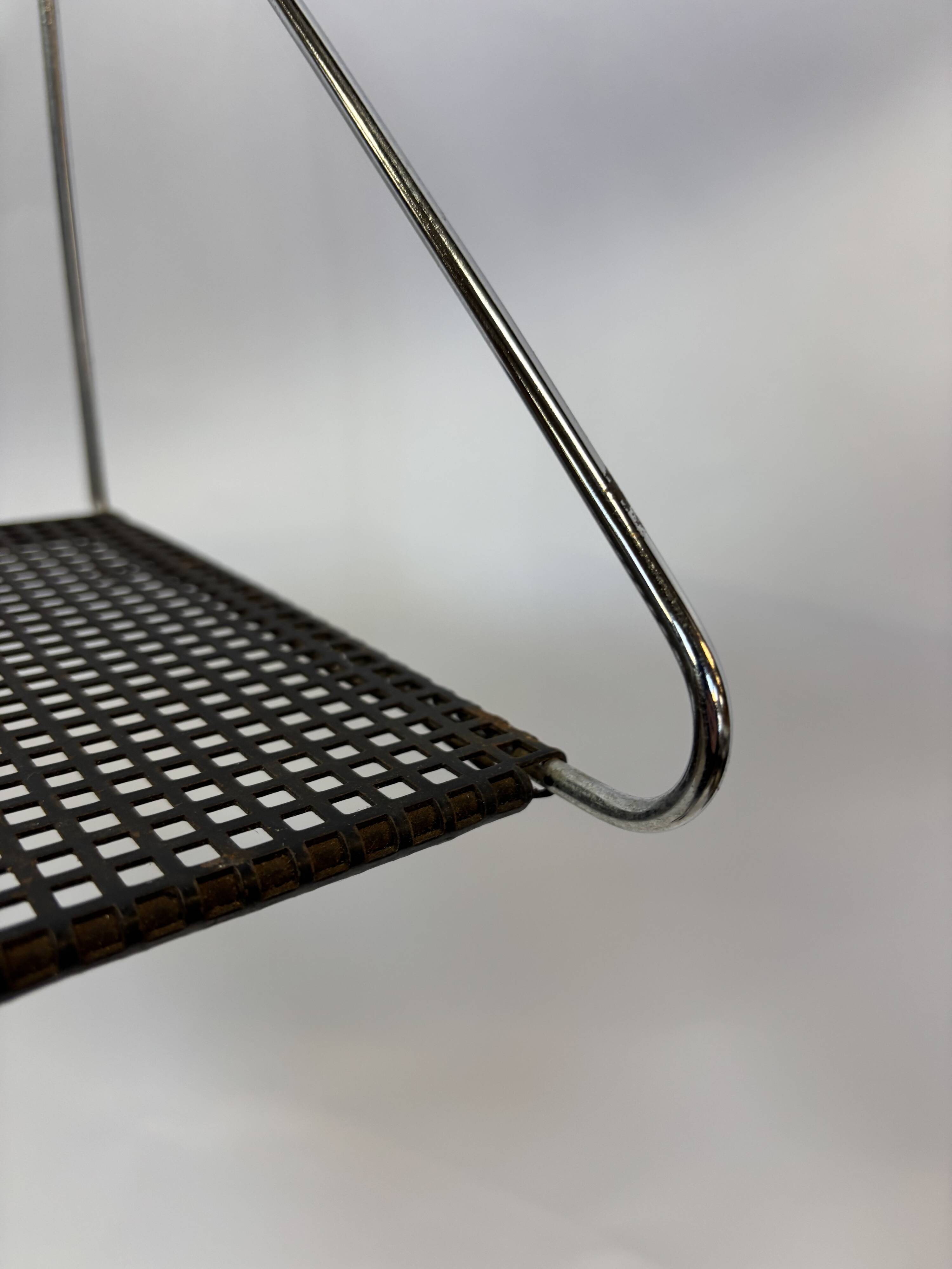 Vintage Wall rack Pilastro by Tjerk Reijenga black perforated 1960