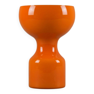 1970s Italian Space-Age Orange Glass Mushroom Vase