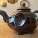 Brown ceramic teapot