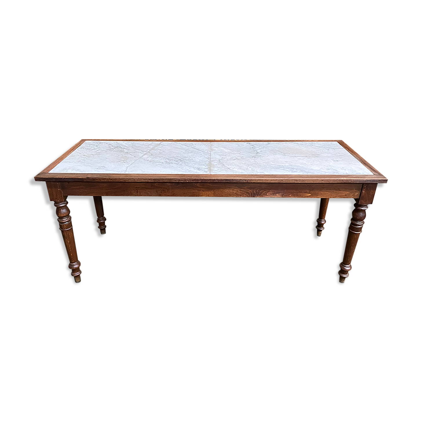 Louis Philippe marble farmhouse loom table