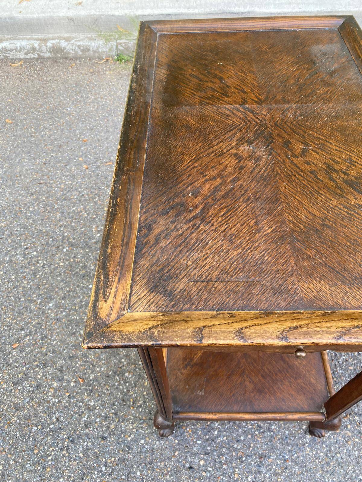 Louis XV side table with 2 drawers in solid wood from the 19th century