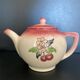 🍒 Magnificent Vintage Longwy Teapot - Cherry Decor - Handmade