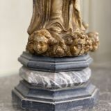 Vierge à l’enfant en albâtre, trace importante de polychromie, Flandre XVIème siècle