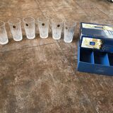 6 new orangeade glasses crystal d'arques model constance