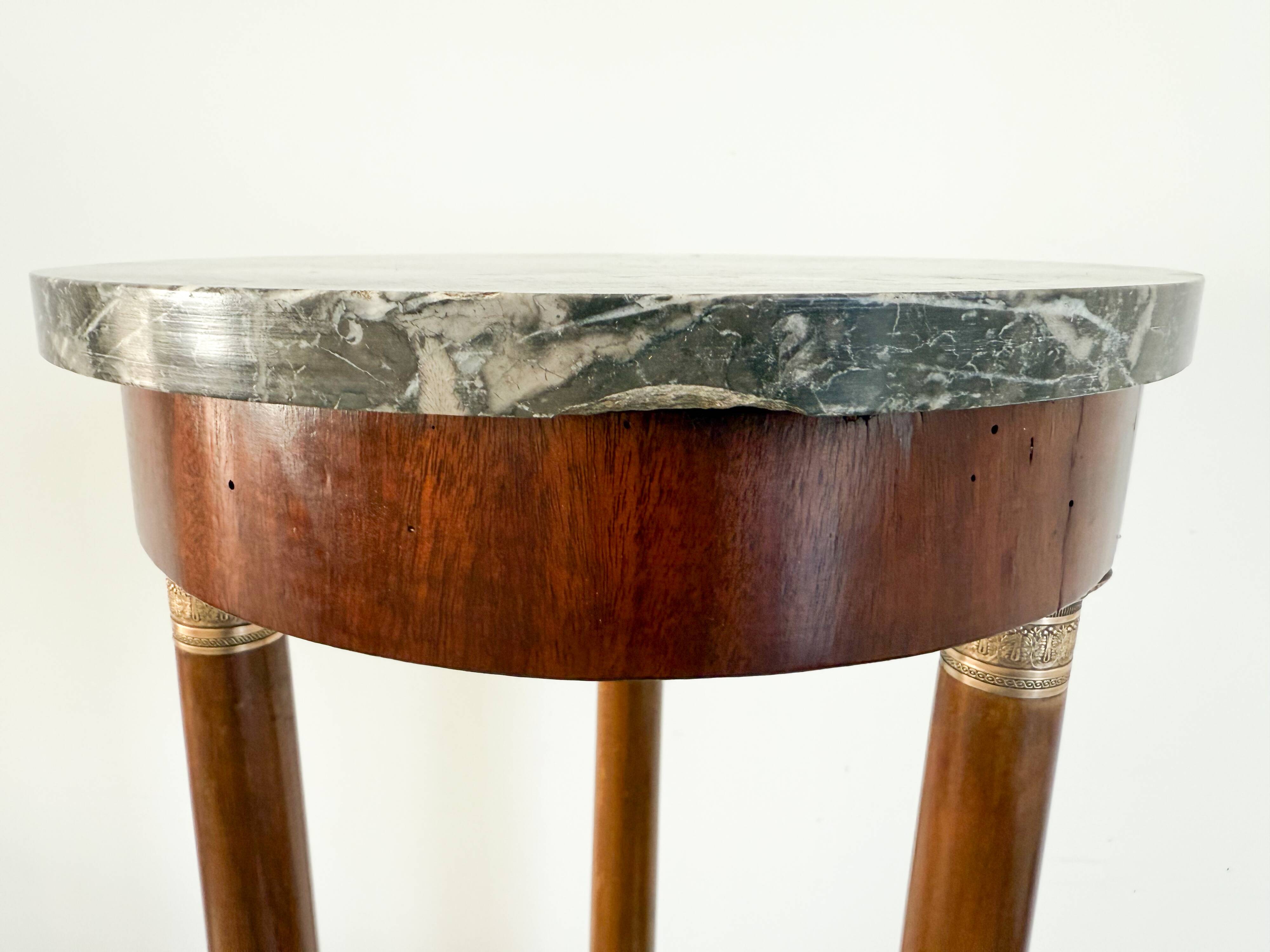 Athenian mahogany and marble side table, Empire style, early 20th century