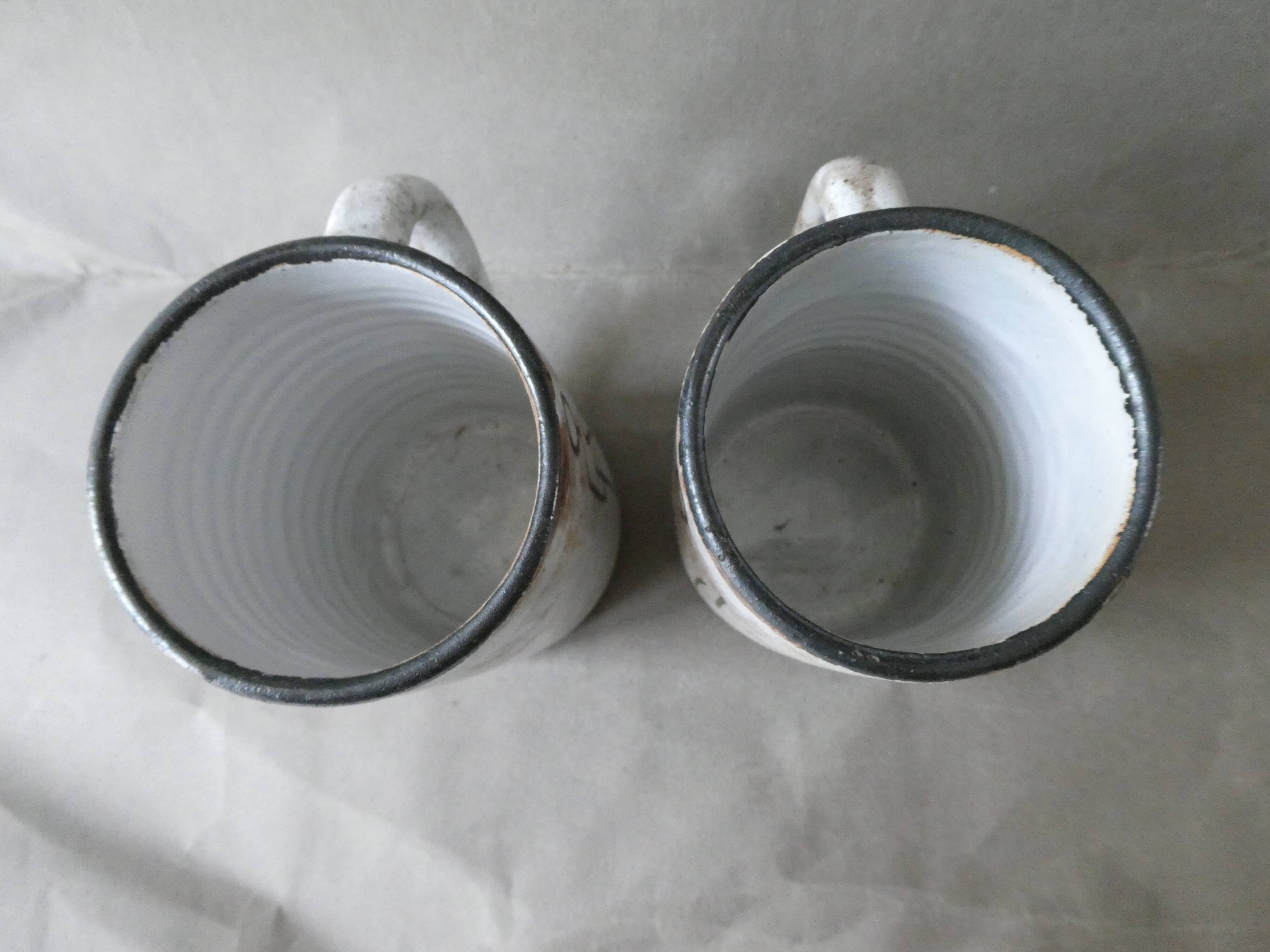 Set of 2 Kostanda ceramic mugs, 60s