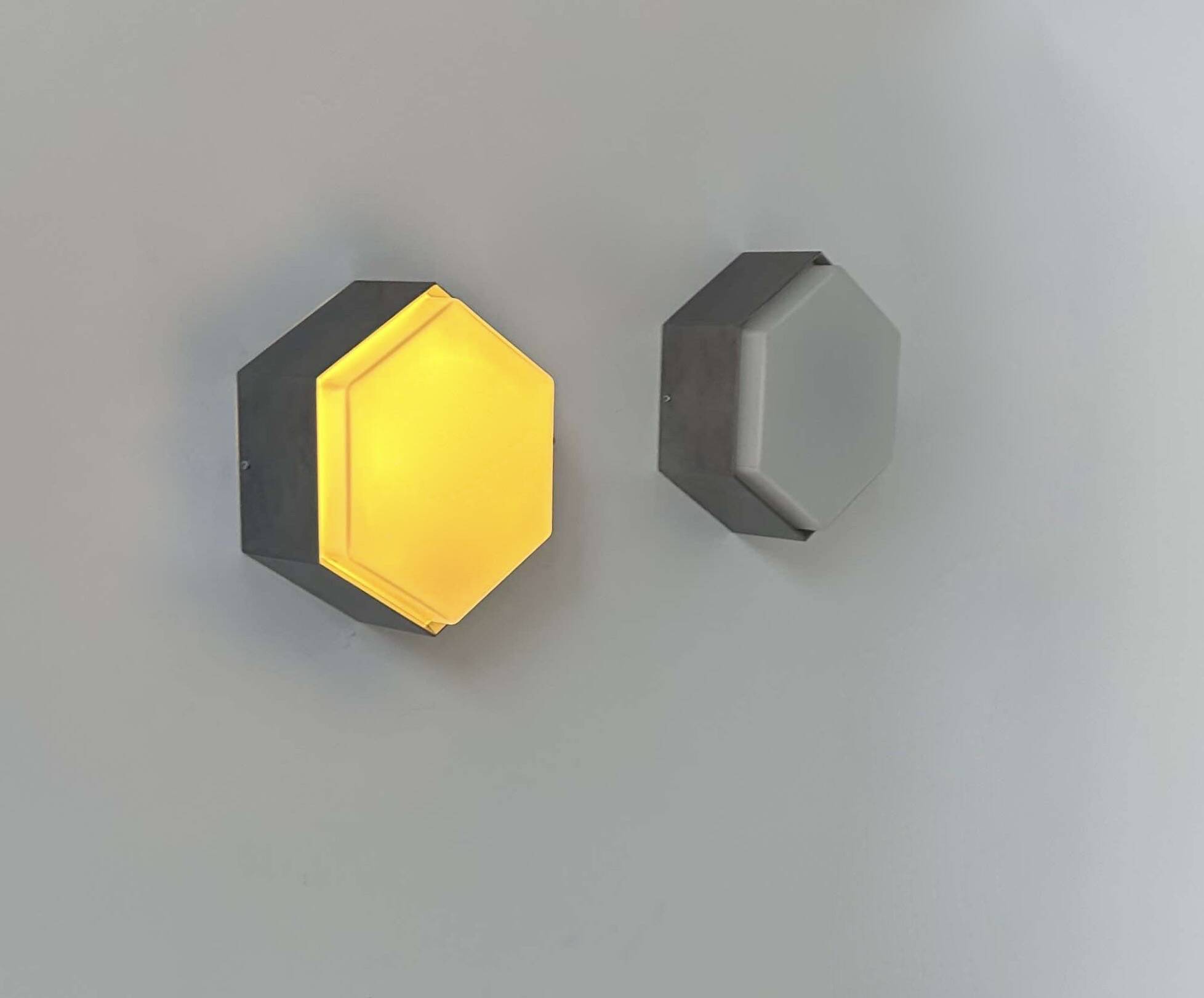 Pair of vintage opaline and metal wall lights, Raak Holland 1970