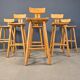 Brutalist 1960s bar stools, set of 6.