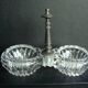 Double salt cellar in crystal and tin