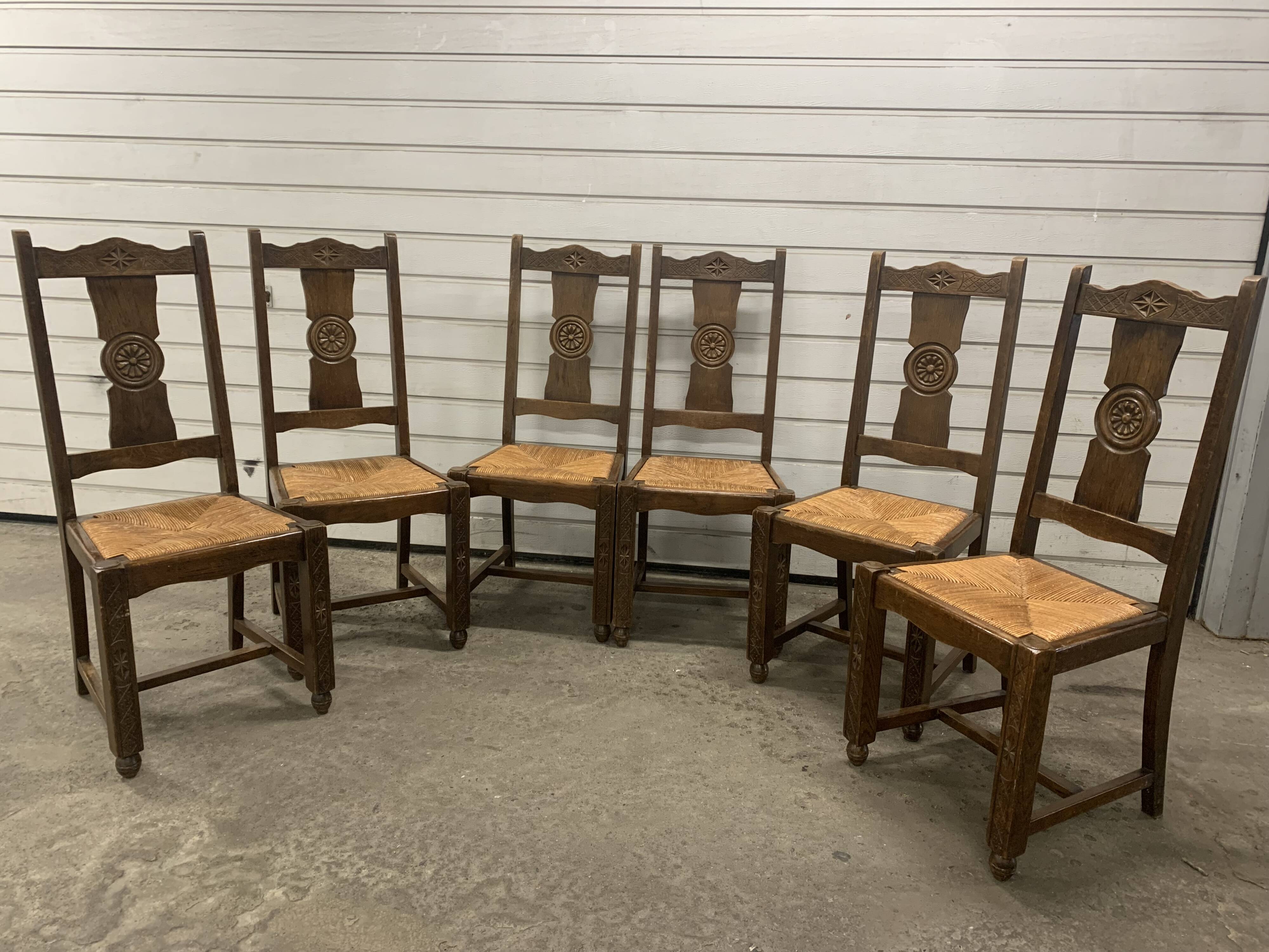 Beautiful straw-seated Breton chairs