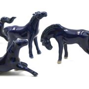 Blue porcelain happiness horses, 1970s