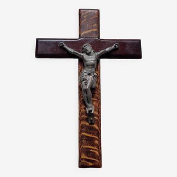 Large wood and tin crucifix