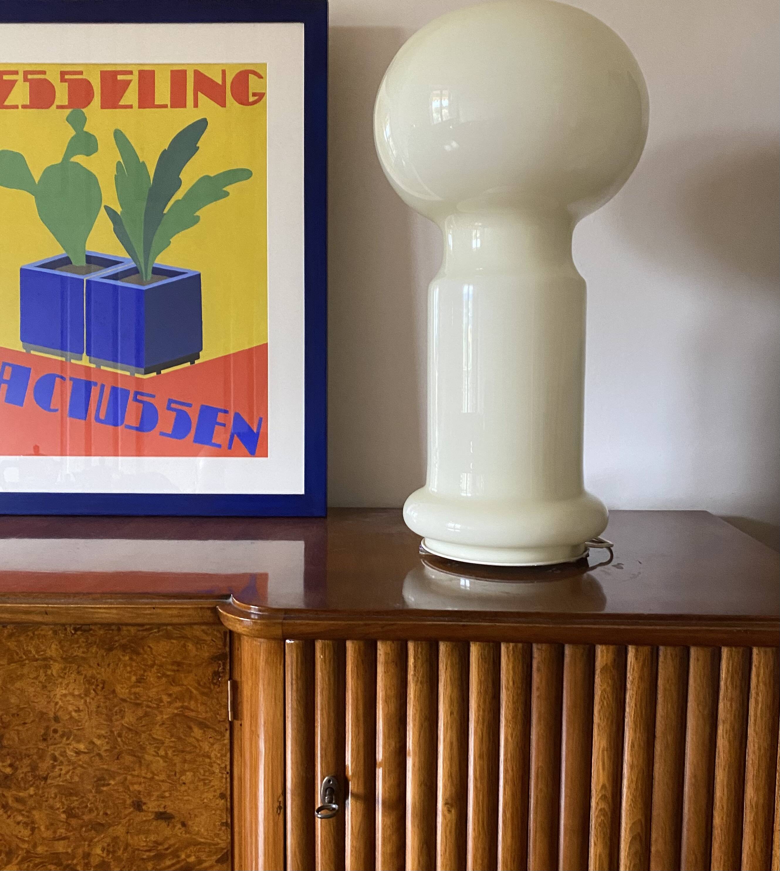 Space Age rare monumental Murano glass table lamp, Vistosi, 1960s