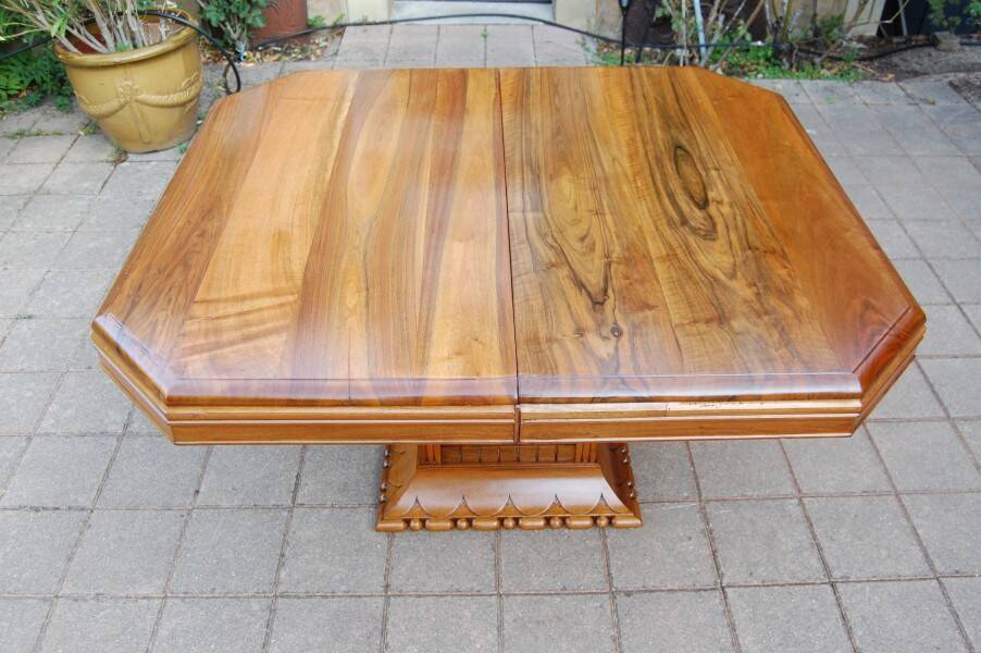 table art déco en noyer avec rallonges 14 couverts