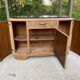 Renovated vintage Parisian art deco sideboard in solid oak and marble 1930