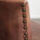 Set of 4 cognac-coloured cowleather dining chairs with decorative nails