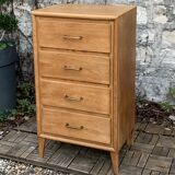 Chiffonnier pieds compas bois brut 1950