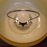 Suspension up and down, opaline lampshade, chrome metal, volvit system
