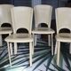 Set of 4 beige leather chairs from the 80s in Italy