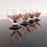 4 art deco stemmed glasses with digestive