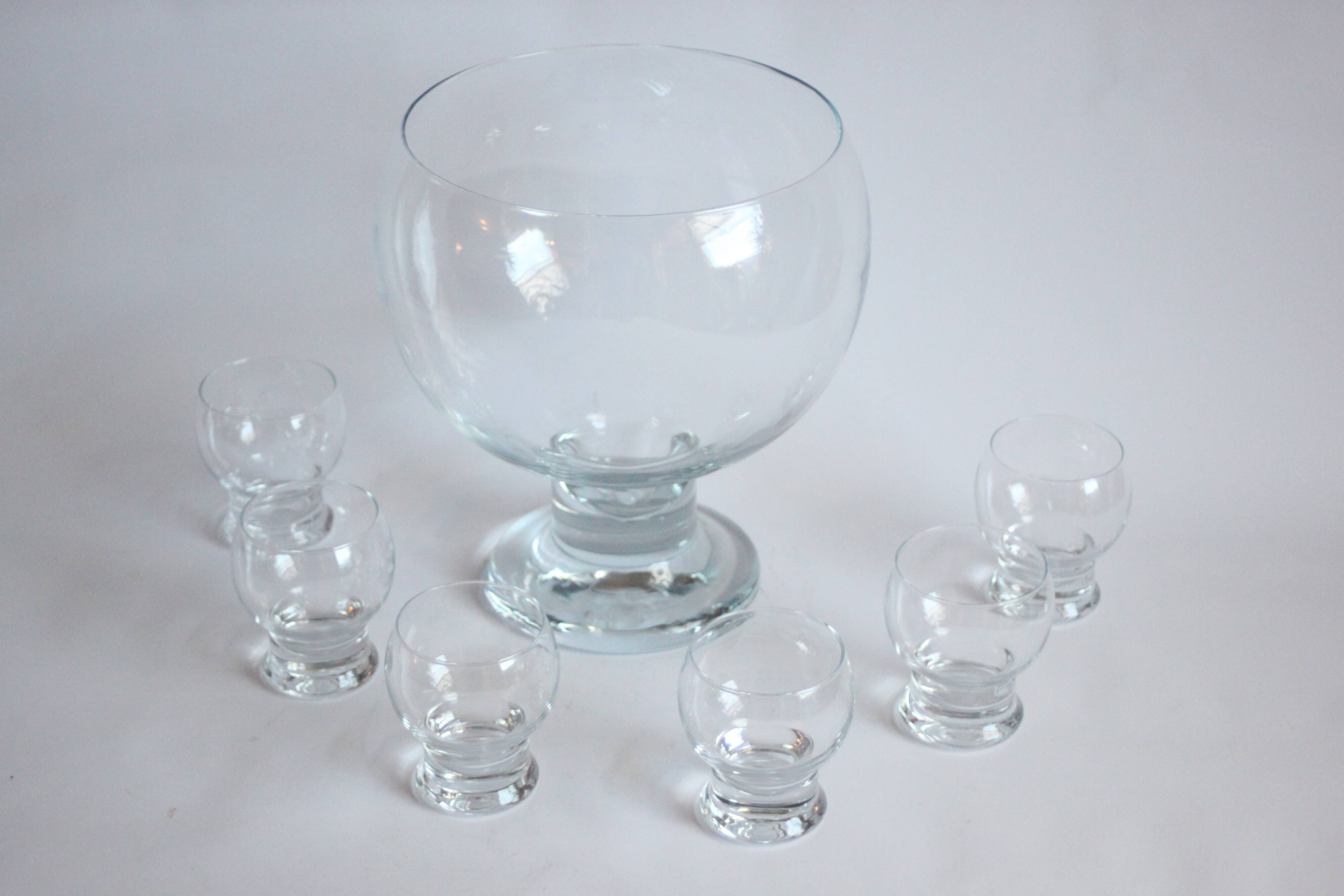 Glass Punch Bowl By Erkkitapio Siiroinen For Riihimaen Lasi, Finland 1970S