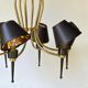1950 six-armed brass cage chandelier