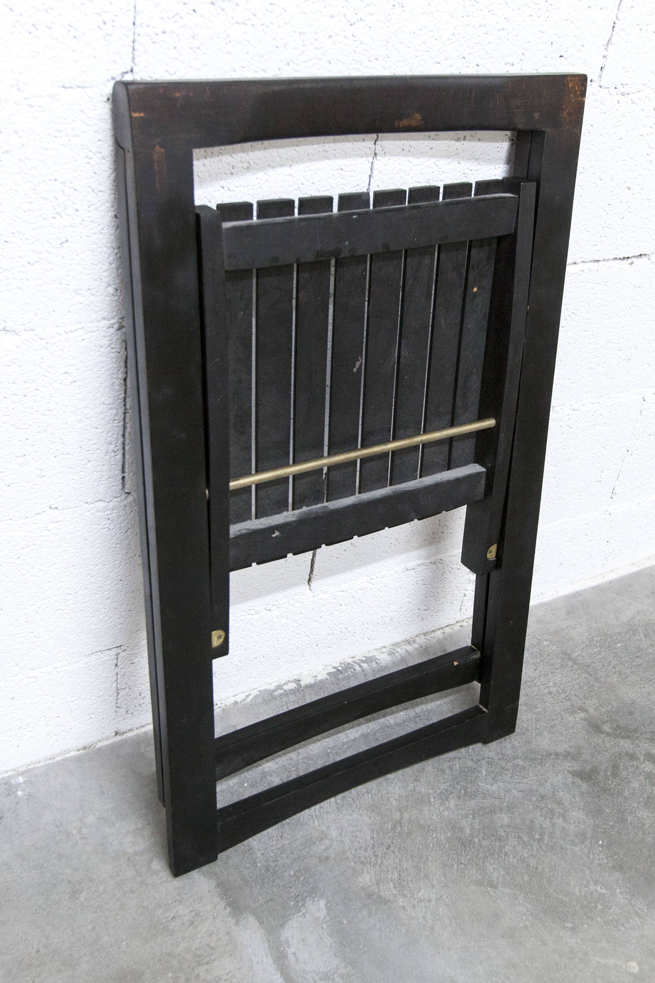 Chaise pliante Aldo Jacober pour Alberto Bazzani noire 1960 d'origine